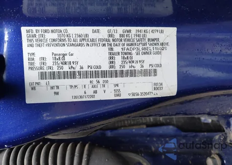 2014 Ford Focus St from USA, damaged, VIN 1FADP3L98EL110329